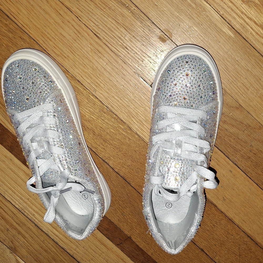 Glittery Silver and White Sneakers